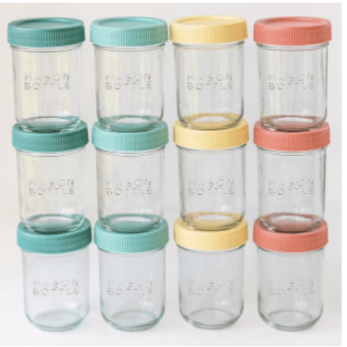 Breastmilk Storage and/or Homemade Baby Food Jar Set – Mason Bottle