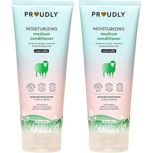 PROUDLY Moisturizing Wavy & Curly Hair Baby Conditioner by Gabrielle Union & Dwyane Wade, for Black & Brown Babies, Dry, Sensitive Skin, Sweet Vanilla, 2-Pack