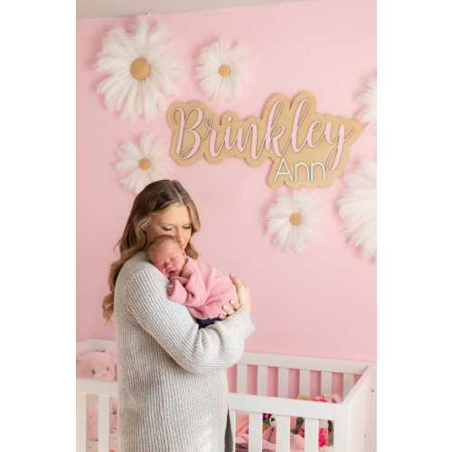 Personalized 3D Nursery Baby Name Sign, Custom Wood Name Plaque, Handcrafted Baby Room Decor, Unique Baby Shower Gift, Name Sign for Girl