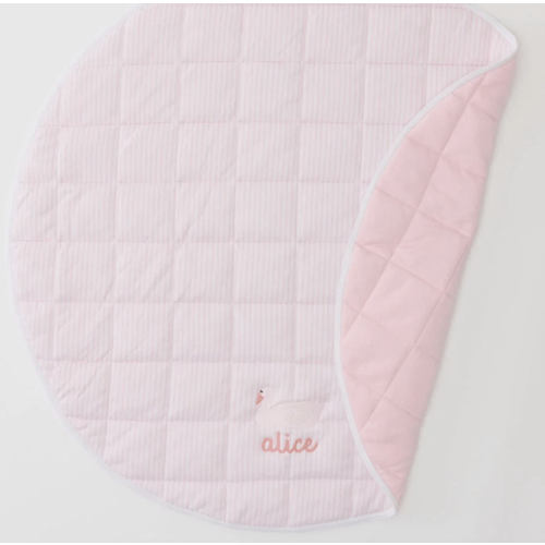 Weezie Tummy Time Mat - Light Pink Stripe Mat
