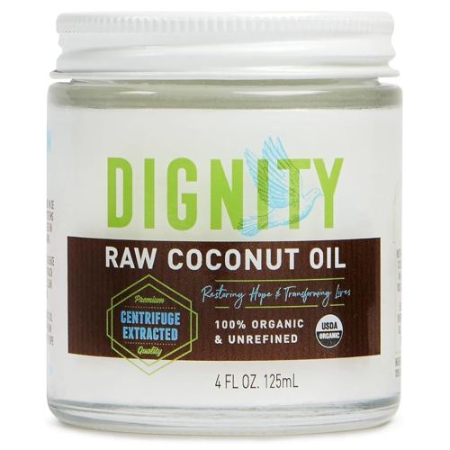 Raw Organic Coconut Oil for Skin, Hair & Cooking - Unrefined, Centrifuge-Extracted, Fair Trade Verified, Non-GMO, Virgin Coconut Oil - Beauty & Health Essentials (4 fl oz, Pack of 1)