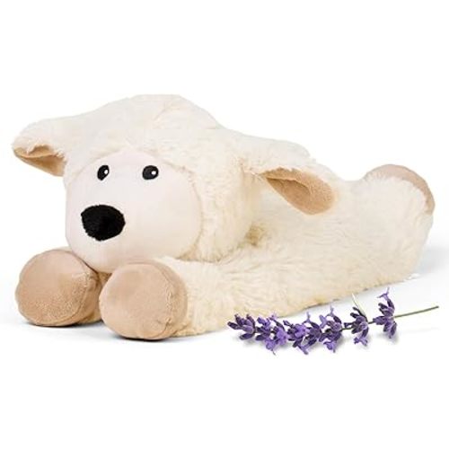 warmies Microwavable & Weighted Stuffed Animals, Laying Sheep - Heated Stuffed Animal Plushie for Warmth & Comfort - Cute Soft Plush Toys for Adults & Children (Boys, Girls, Babies & Toddlers)