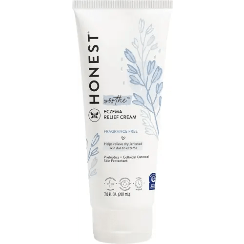 The Honest Company Eczema Soothing Therapy Cream and Skin Protectant, Naturally Derived, Gentle for Baby, Prebiotics Colloidal Oatmeal, 7 oz