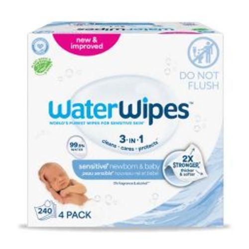 WaterWipes Sensitive+ Newborn & Baby Wipes, 3-In-1 Cleans, Cares, Protects, 99.9% Water, Unscented & Hypoallergenic - (Select Count)