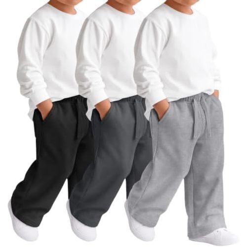 3 Pack Toddler Boys Wide Leg Sweatpants Age 18M-5T