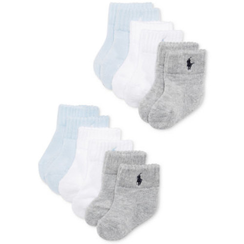 Ralph Lauren Baby Boys Quarter Length Low Cut Socks, Pack of 6