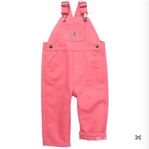 Carhartt Girls' Flannel-Lined Canvas Overalls, Pink Lemonade at Tractor Supply Co