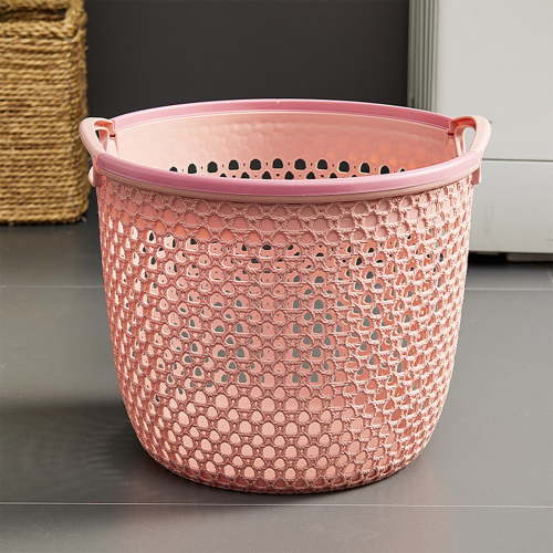 xgfhyjeh Mesh Laundry Basket with Handles, Portable Round Dirty Clothes Hamper for Baby Kids Nursery, Foldable Laundry Bag, Large Washing Bin, Decorative Storage Container for Indoor Family Dorm