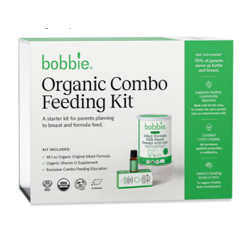 Organic Combo Feeding Kit, Baby Formula, Milk Based Powder with Iron, DHA and Vitamin D & 100% Lactose (14.1 oz), Organic Baby Vitamin D Drops 400 IU (0.3 fl oz) Newborn Baby-12 Months Old