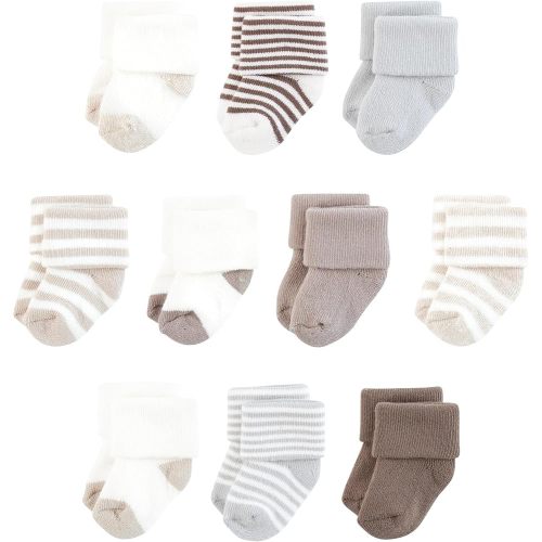 Touched by Nature Unisex Organic Cotton Socks, Neutral Stripes, 6-12 Months