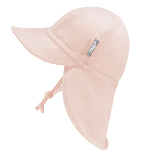 M (6-24 MO) Sun Soft Baby Caps | Light Pink with Neck Flap UPF50+ | Jan & Jul