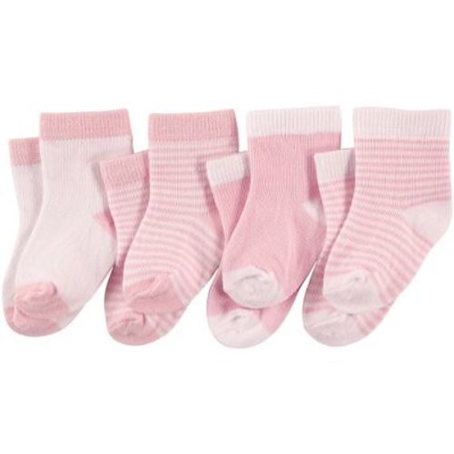 Luvable Friends Baby Girls Socks Set, Light Pink White