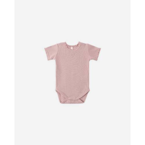 Short Sleeve Waffle Bodysuit Mauve