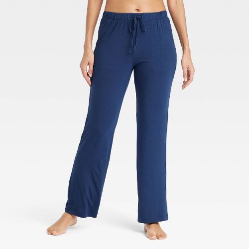 Women's Cloud Knit Modal Pajama Pants - Auden™ Navy Blue M: Modal-Spandex, Side Pocket