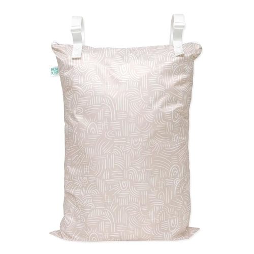 Bumkins Waterproof Hanging Wet Bag Large for Baby, Laundry, Dirty Clothes, Travel, Swim Suit, Cloth Diapers, Pool, Towels, Daycare, Beach, Zip Reusable Bag, Wetdry Vacation Packing, XL Boho Beige |