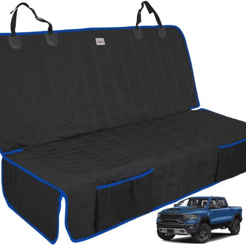 Reliadura Dog Car Seat Cover for Back Seat,Washable Bench Seat Covers for Trucks,Waterproof Nonslip Backseat Cover Protector for F150/Ram1500/GMC Sierra/Chevrolet Silverado,Car Seat Covers for Dogs