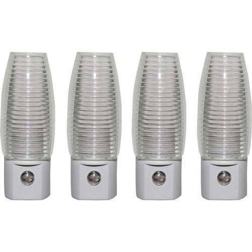 Great Value 4-Pack LED Automatic Light-Sensing Night Light, Soft White, 3.55in by 1.8797