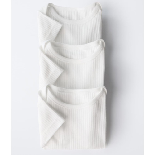 THREE-PACK OF BASIC ROUND NECK BODYSUITS - Oyster-white | ZARA United States