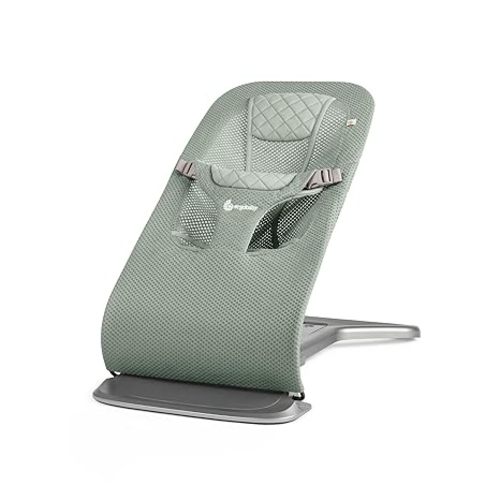 Ergobaby Evolve 3-in-1 Mesh Baby Bouncer Seat, Adjustable Multi-Position Infant Bouncer and Toddler Chair, Breathable Mesh, Converts from Newborn to Toddler - Sage Green