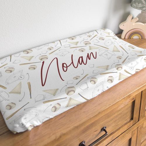 Baseball Changing Pad Cover Personalized Sport Nursery Decor Baseball Baby Shower Gift Idea Custom Name Changing Station Pad Newborn Boy