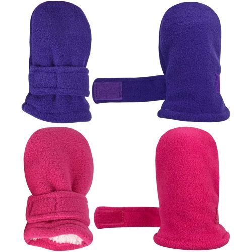 N'Ice Caps Baby Toddler Mittens Kids 2 Pairs Fleece Gloves Winter Warm Sherpa Lined