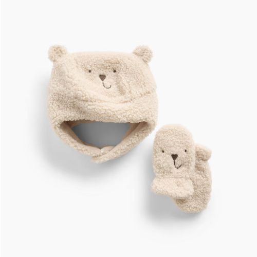Baby Sherpa Brannan Bear Hat & Mittens Set