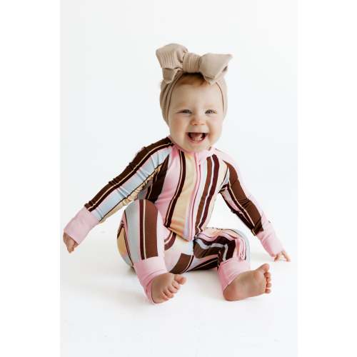 Capri Stripe Zipper Romper