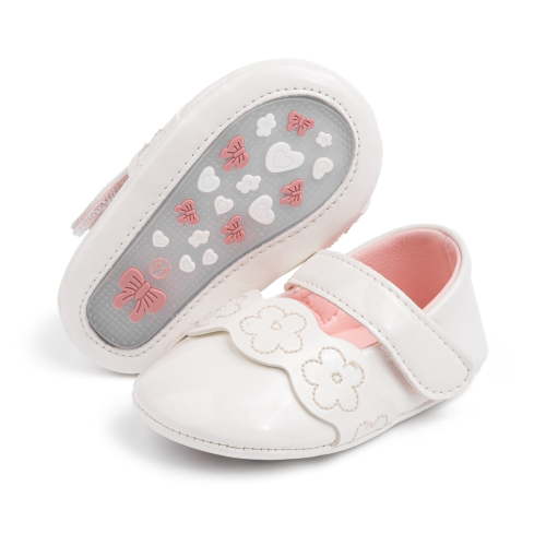 Meckior Baby Girls Shoes Infant Mary Jane Dress Princess Crib Flats for Newborn First Walkers 3-18 Months