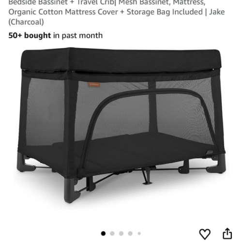 UPPAbaby Remi Playard | Deluxe 3-in-1 Portable Playard, Bedside Bassinet + Travel Crib| Mesh Bassinet, Mattress, Organic Cotton Mattress Cover + Storage Bag Included | Jake (Charcoal)