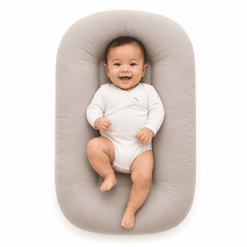 Baby Lounger,Infant Support Cushion and Tummy Time Mat for Newborns,Portable Padded Floor Seat,29.5 x 17.7 x 3.5 in