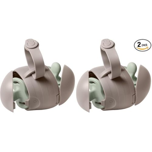 Ubbi On-The-Go Dual Pacifier Holder, Keep's Baby's Binkies Clean and Accessible, Portable for Travel, Diaper Bag Accessory Must Have for Newborns, Taupe, 2-Pack