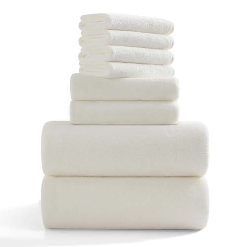 Jessy Home 8 Piece Home Collection Ultra Soft Cozy Towels 700 GSM Cream Plush Towel Set