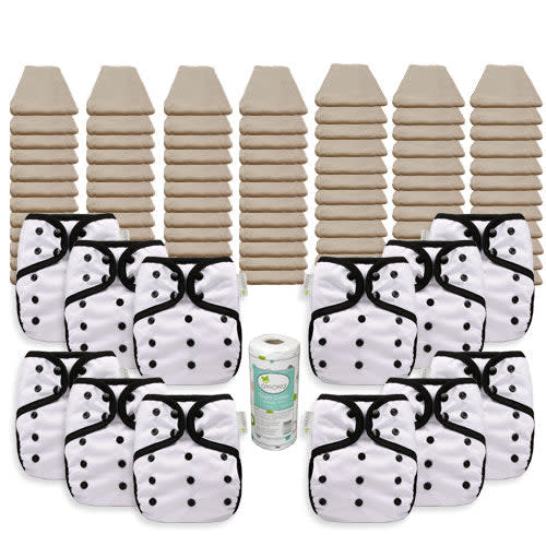 OsoCozy Grande Unbleached Diaper Package with OsoCozy One Size Diaper Covers