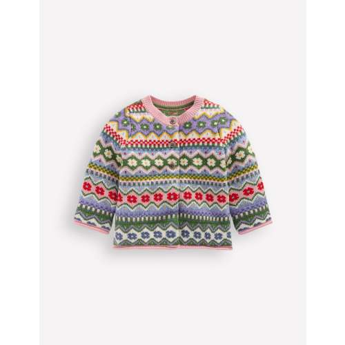 Edie Fair Isle Cardigan-Multi Flower Fair Isle