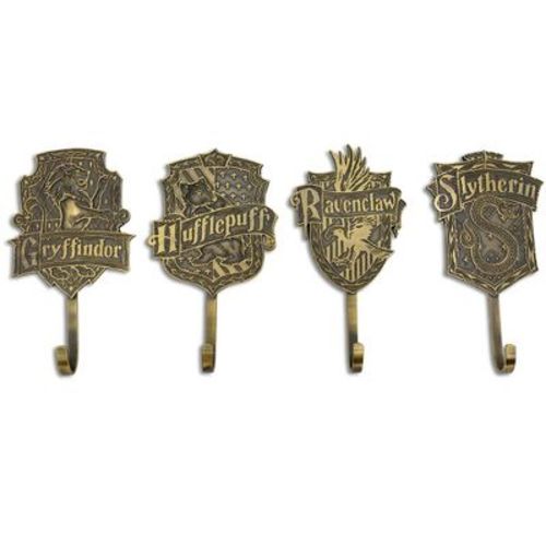Ukonic Harry Potter Gold Hogwarts Houses Wall Hooks Storage Rack | Set of 4