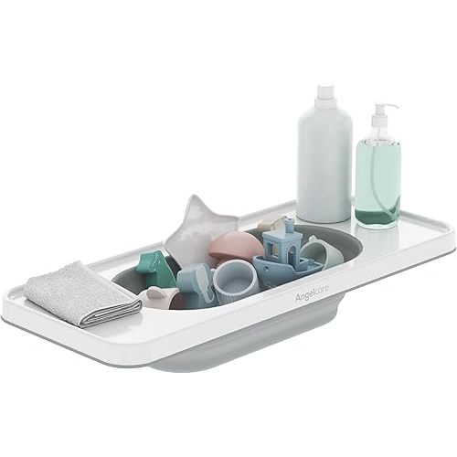 Angelcare Bath Shelf | Collapsible Bathtub Caddy | Bathroom Accessories Organizer | Space-Saving