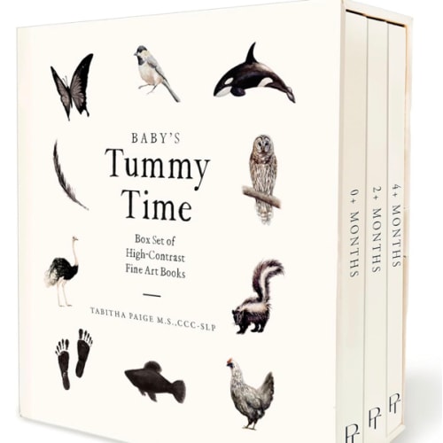 Baby's Tummy Time Book Box Set: A 3-Book Box Set of High-Contrast Art for Visual Stimulation at Tummy Time (Tabitha Paige Children's Book Series)