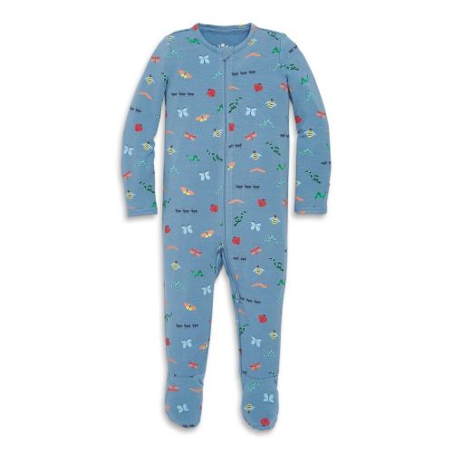 Primary Baby Stretch Modal Zip Footie In Rainbow Critters in Pacific Rainbow Critters Size 0-3 Months