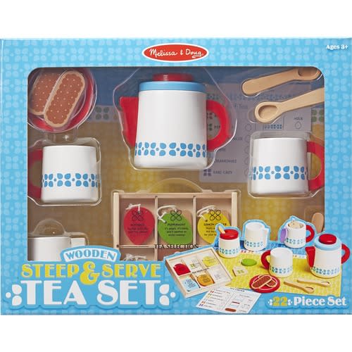 Melissa & Doug Wooden Steep & Serve Tea Set