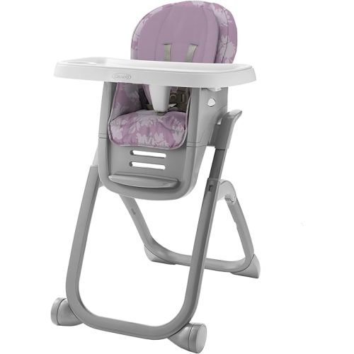 Graco® DuoDiner DLX Highchair, 6 Stages of Use – Infant to Baby High Chair, Infant to Toddler Booster Seat, Youth Stool, 5 Adjustable Height Positions, Lilac Mod