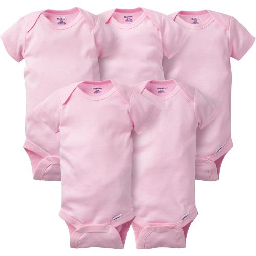 Onesies® Baby Girl 5-Pack Light Pink Bodysuits – Gerber Childrenswear