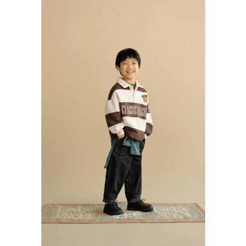 STRIPED POLO SHIRT WITH EMBROIDERED BEAR - Ecru / Brown | ZARA United States