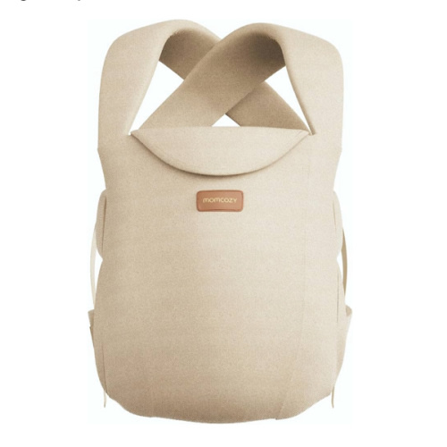 Momcozy Newborn Carrier WeeSnug- Lightweight and Cozy Comfort for 7-25 lbs, Ergonomic Cross-Back Support, Effortless to Put On, Hands-Free Baby Carrier with Lumbar Support, Khaki