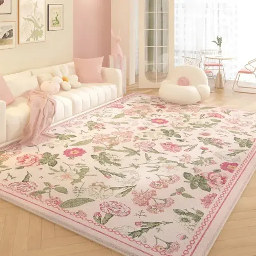 Carpet in the living room pink rug Flower Carpets Home Decoration Soft Plush Rugs for Bedroom ковер в гостиную - AliExpress 15