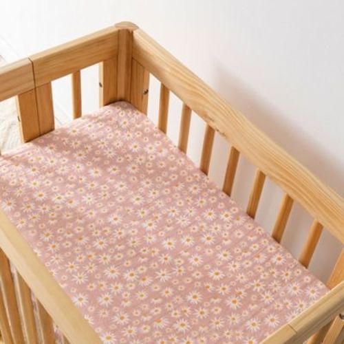 Babyletto All-Stages Bassinet Sheet in GOTS Certified Organic Muslin Cotton - Daisy