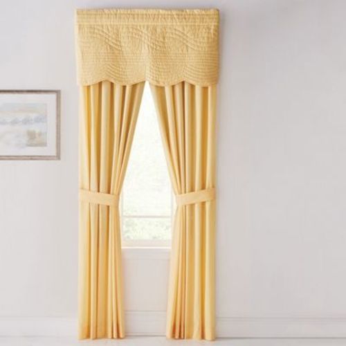 BrylaneHome Florence Panel Set With Tiebacks - Dandelion Yellow