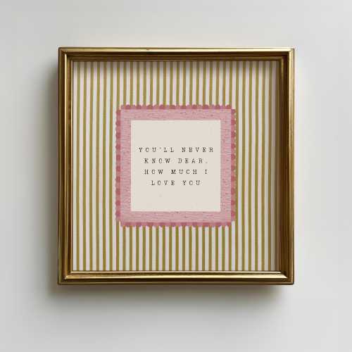 You'll Never Know Dear How Much I Love You Nursery Print, Neutral Striped Girls Room Decor, Cottagecore Wall Art, Digital Download