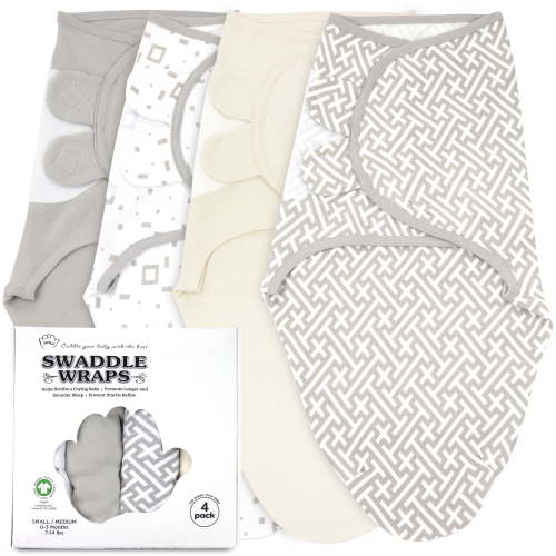 Baby Swaddles for Newborns - 4 Pack Baby Swaddles for 0-3 Months - Baby Swaddle Sleep Sack