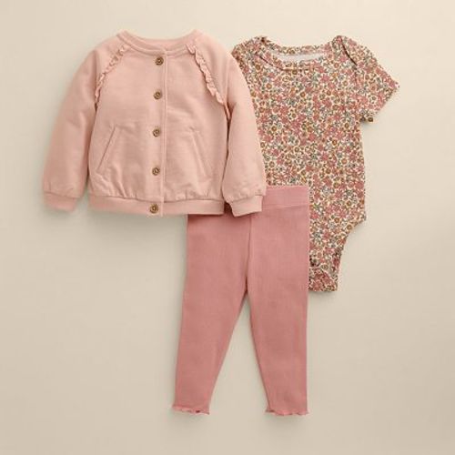 Baby Girl Little Co. by Lauren Conrad 3-pc. Ruffle Bomber, Bodysuit & Pants Set