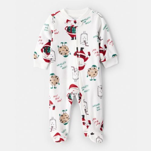 Baby Carter's Santa Milk & Cookies Loose Fit Fleece Long-Sleeve Sleep & Play Pajamas